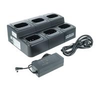 vhbw Chargeur 6 compartiments compatible avec Icom BP-252 batteries de radio - Socle + Prise + Alimentation, 8,4 V