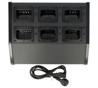 vhbw Chargeur 6 compartiments compatible avec Kenwood TK-3200-U8P batteries de radio - Socle + Alimentation, 9 - 12 V, 6 A