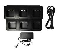 vhbw Chargeur 6 compartiments compatible avec Motorola PMNN4490B, PMNN4490A, PMNN4491 batteries de radio - Socle + Prise