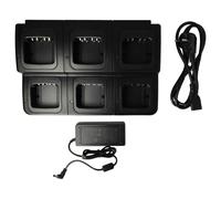 vhbw Chargeur 6 compartiments compatible avec Motorola PMNN4544, PMNN4493, PMNN4491AR batteries de radio - Socle + Prise