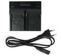 vhbw Chargeur batteries double, indicateur de niveau de charge, 4.2 / 8.4 V pour caméscopes compatible avec Canon EOS R7, Ra, R5 C, R6