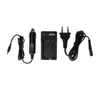vhbw Chargeur compatible avec Aiptek PocketCinema V10, V10 Plus, T10, T15, T30 caméra caméscope action-cam + câble de voiture + témoin de charge 8,4 V
