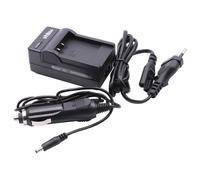 vhbw Chargeur compatible avec BenQ DC série DC E1050, DCE1050T, DC-E1050 caméra caméscope action-cam + câble de voiture + témoin de charge 4,2 V