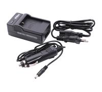 vhbw Chargeur compatible avec Casio Exilim EX-FC150BK, EX-FC150, EX-FC100WE caméra caméscope action-cam + câble de voiture + témoin de charge 4,2 V