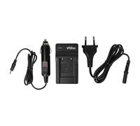 vhbw Chargeur Compatible avec Casio Exilim EX-JE10, EX-N1, EX-N10, EX-H60, EX-MR1 caméra caméscope Action-cam + câble de Voiture + témoin de Charge