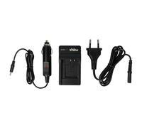 vhbw Chargeur Compatible avec Casio Exilim EX-TR15, EX-TR10WE, EX-TR15BK caméra caméscope Action-cam + câble de Voiture + témoin de Charge 4,2 V