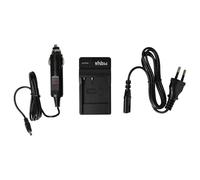 vhbw Chargeur Compatible avec Casio Exilim EX-Z1200SR, EX-Z1200BK, EX-Z1080PK caméra caméscope Action-cam + câble de Voiture + témoin de Charge 4,2 V