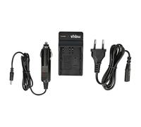 vhbw Chargeur Compatible avec Konica Minolta Dynax 7D, 5D caméra caméscope + câble de Voiture + témoin de Charge