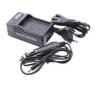 vhbw Chargeur compatible avec Nikon D3400, D3500, D3300, D5100, D3100, D3200 caméra caméscope action-cam + câble de voiture + témoin de charge 8,4 V
