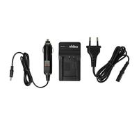 vhbw Chargeur Compatible avec Olympus X-36, T-110, T100 caméra caméscope Action-cam + câble de Voiture + témoin de Charge 4,2 V