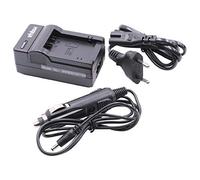 vhbw Chargeur compatible avec Panasonic DMW-BMB9, DMW-BMB9E caméra caméscope action-cam - Station + câble de voiture, témoin de charge