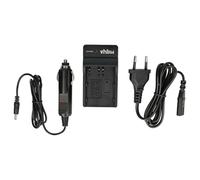 vhbw Chargeur Compatible avec Pentax K20D, K10D caméra caméscope Action-cam - Station + câble de Voiture, témoin de Charge