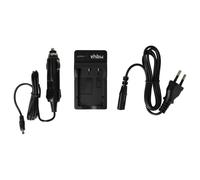 vhbw Chargeur compatible avec Pentax Optio SVi, SV, S7, S5i, T10, S6, S5z, S5n caméra caméscope action-cam + câble de voiture + témoin de charge 4,2 V
