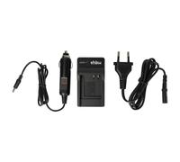 vhbw Chargeur compatible avec Samsung HMX-QF30WP, HMX-R10, HMX-T10, HMX-QF20BP, HMX-T10BN caméra caméscope + câble de voiture + témoin de charge