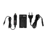 vhbw Chargeur Compatible avec Sanyo Xacti HD2000, TH1, VPC-FH1, VPC-HD2000A caméra caméscope Action-cam + câble de Voiture + témoin de Charge 8,4 V