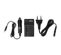 vhbw Chargeur compatible avec Sanyo Xacti VPC-E1403EX, VPC-T1495 caméra caméscope action-cam + câble de voiture + témoin de charge 4,2 V