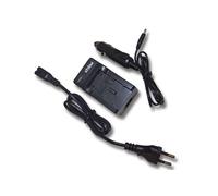 vhbw Chargeur compatible avec Sony FDR-AX100E, HDR-CX450, FDR-AXP33, FDR-AX53 caméra caméscope action-cam + câble de voiture + témoin de charge 4,2 V
