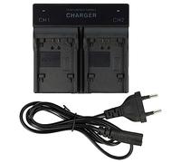 vhbw Chargeur de Batterie Double Compatible avec JVC Everio BN-VG107E, GZ-E10, GZ-E100, GZ-E100SEU, GZ-E105 caméra, DSLR, Action-cam