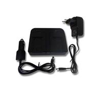 vhbw Chargeur de batterie double compatible avec Panasonic HC-VXF999, HC-W570, HC-W580, HC-W858, HC-W878, HC-WX929 caméra, DSLR, action-cam