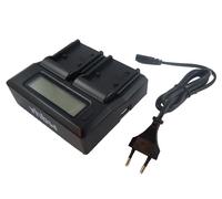 vhbw Chargeur de batterie double compatible avec Sony Alpha DSLR-A700P, DSLR-A700Z, DSLR-A850 caméra, DSLR, action-cam - Chargeur avec écran LED