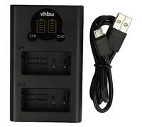 vhbw Chargeur de batterie double USB compatible avec Panasonic DMW-BLC12, DMW-BLC12E, DMW-BLC12GK caméra, DSLR, action-cam - Chargeur avec écran LED
