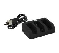 vhbw Chargeur de Batterie USB Compatible avec GoPro HD Hero 4 + Plus, 4 Black Edition, 4 Silver Edition caméra, DSLR, Action-cam - Chargeur Triple
