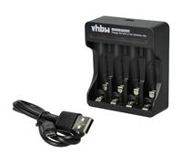 vhbw Chargeur de Piles 4 bornes Compatible avec Piles AA/AAA Rechargeables