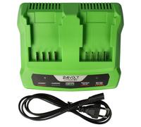 vhbw Chargeur double compatible avec Alpina P24LM32, P24ST, T 24 Li batteries Li-ion d'outils