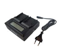 vhbw Chargeur double compatible avec Canon Legria HF M306 HD, HF M307 caméra caméscope action-cam + écran LED + témoin de charge 8.4/12.6/16.8 V
