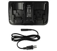 vhbw Chargeur double compatible avec Dewalt DCS310S1, DCS310S2, DCS331, DCS331B, DCS331L1, DCS331L2 batteries Li-ion d'outils