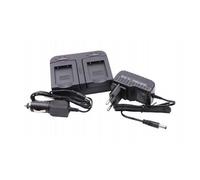 vhbw Chargeur double compatible avec GE Super Slimx UW-8, UW8, X8, XS10 caméra caméscope action-cam - Station + câble de voiture, témoin de charge
