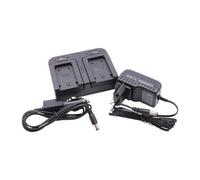 vhbw Chargeur double compatible avec JVC GZ-HD6ex, GZ-HD7, GZ-HM1, GZ-HM100, GZ-HM100E caméra caméscope action-cam - Station, témoin de charge