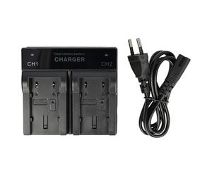 vhbw Chargeur Double Compatible avec JVC GZ-HD6ex | GZ-HD7, GZ-HM1, GZ-HM100, GZ-HM100E caméra caméscope action-cam - Station, témoin de charge