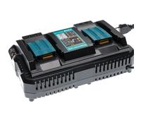 vhbw Chargeur double compatible avec Makita BL1840, BL1830, BL1815G, BL1820G, BL1850, BL1815, BL1830G batteries Li-ion d'outils, 120 W