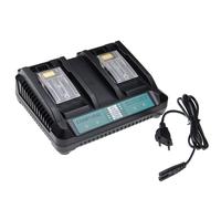 vhbw Chargeur double compatible avec Makita HP451RFE, HP457D, HP454DRFX, HP347DWEX3, HP454D, HP440DRFX, HP454DZ batteries Li-ion d'outils