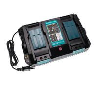 vhbw Chargeur double compatible avec Makita HP457DWE, HP457D, HR162DRFXW, HP347DWEX3, HP347DWE, HP440DRFX batteries Li-ion d'outils, 120 W