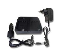 vhbw Chargeur double compatible avec Panasonic CGA-S007, CGA-S007E, CGA-DU21, CGR-DU06 caméra caméscope action-cam - Station, témoin de charge