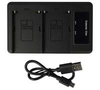 vhbw Chargeur double compatible avec Panasonic CGR-B/403, CGR-B/814, CGR-B202A, JT-H340BT-E1 caméra caméscope action-cam - Station + câble micro-USB