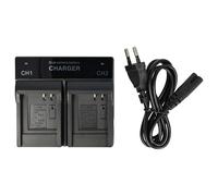 vhbw Chargeur Double Compatible avec Panasonic DMW-BCE10, DMW-BCE10E, VW-VBJ10, DMW-BCC12 caméra caméscope Action-cam - Station, témoin de Charge