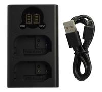 vhbw Chargeur double compatible avec Panasonic DMW-BLK22, DMW-BLK22E caméra action-cam + câble micro-USB + écran LED 8,4 V