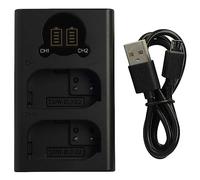 vhbw Chargeur Double Compatible avec Panasonic DMW-BLK22, DMW-BLK22E caméra Action-cam + câble Micro-USB + écran LED 8,4 V