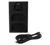 vhbw Chargeur double compatible avec Panasonic Lumix DMC-GH3HGK, DMC-GH3K BODY caméra, action-cam - Station + câble micro-USB, témoin de charge
