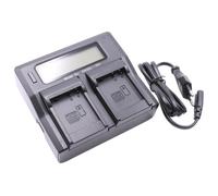 vhbw Chargeur double compatible avec Panasonic Lumix DMC-LX15, DMC-GX9 caméra caméscope action-cam - Station avec écran LED, témoin de charge