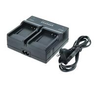 vhbw Chargeur Double Compatible avec Panasonic Lumix DMC-TZ4, DMC-TZ5, DMC-TZ50 caméra caméscope Action-cam + témoin de Charge