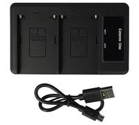 vhbw Chargeur Double Compatible avec Panasonic NV-GS120GN-S, NV-GS120K, NV-GS140EG-S, NV-GS140 caméra caméscope Action-cam - Station + câble Micro-USB