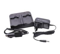 vhbw Chargeur double compatible avec Samsung VP-HMX10, VP-HMX08, SMX-F30, SC-MX10R caméra caméscope action-cam - Station, témoin de charge