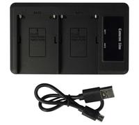 vhbw Chargeur double compatible avec Sony CCD-TRV65, CCD-TRV66, CCD-TRV63, CCD-TRV66E caméra caméscope action-cam - Station + câble micro-USB