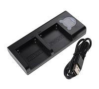 vhbw Chargeur Double Compatible avec Sony NP-FM50, NP-FM500H, NP-FM55H caméra, caméscope, Action-cam - Station + câble Micro-USB, témoin de Charge