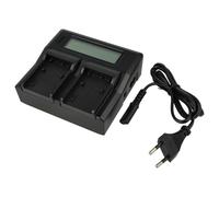 vhbw Chargeur double remplacement pour Sony AC-VQP10, BC-TRP pour caméra caméscope action-cam + écran LED + témoin de charge 5 V