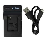 vhbw Chargeur Micro-USB Compatible avec AHDBT-302, AHDBT-201, AHDBT-301 pour caméra caméscope + câble Micro-USB + témoin de Charge